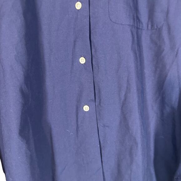 Orvis Navy Blue Collared Cotton Blend Long Sleeve Button Down Shirt Women Sz 14 - Picture 4 of 9